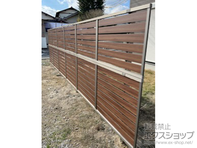 福岡県北九州市ののフェンス・柵 モクハイフェンス 2段支柱　6ｍ 施工例