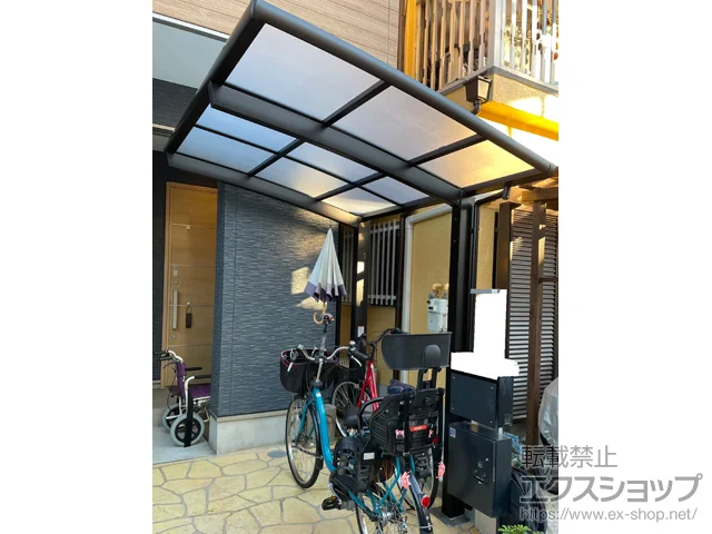 大阪府東大阪市のLIXIL(リクシル)のサイクルポート・自転車置き場 ネスカRミニ (ラウンドスタイル) 積雪～20cm対応 施工例