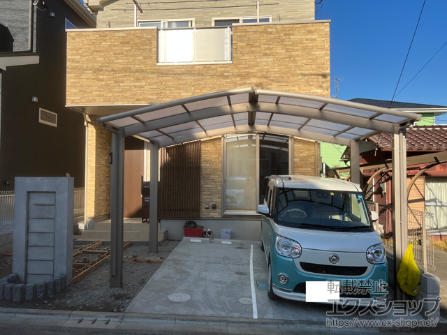 神奈川県大和市ののカーポート ネスカR (ラウンドスタイル) M合掌 積雪〜20cm対応 施工例
