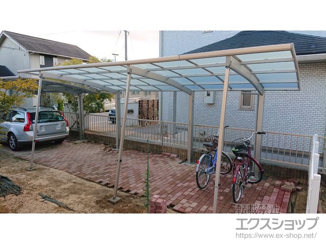 滋賀県近江八幡市ののカーポート アリュース 延長　積雪〜20cm対応 施工例
