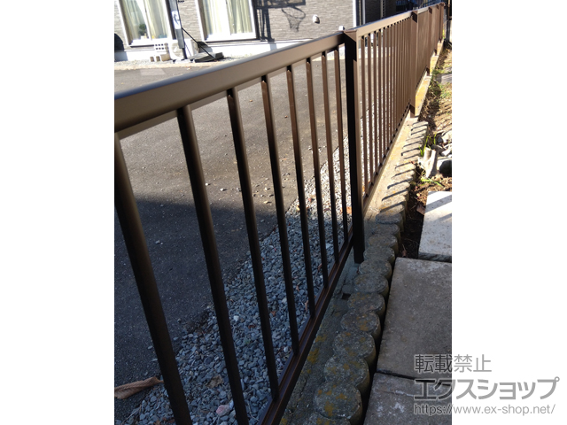 千葉県野田市ののフェンス・柵 ミエッタフェンス 防犯たて格子タイプ・自由柱施工 施工例