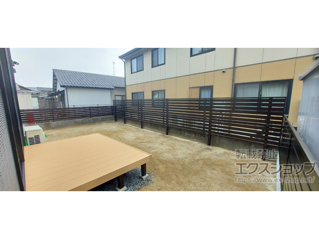 広島県大竹市ののフェンス・柵 シンプレオフェンスSY1F型 横スリット　自由柱施工 施工例
