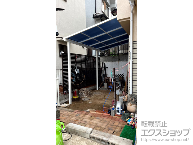 大阪府和泉市ののテラス屋根 ソラリア F型 テラスタイプ 単体 積雪〜20cm対応 施工例