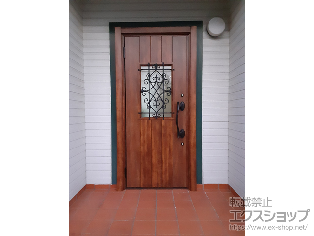 福岡県北九州市のLIXIL リクシル（トステム）の玄関ドア リシェント玄関ドア3 断熱K4仕様 片開き仕様(ランマ無)外観左吊元 D41型 ※手動仕様 施工例