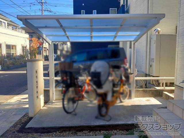 埼玉県吉川市ののサイクルポート・駐輪場 ネスカRミニ (ラウンドスタイル) 積雪〜20cm対応 施工例