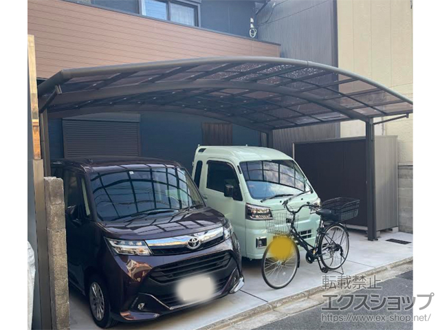 京都府京都市ののカーポート ネスカR (ラウンドスタイル) ワイド 積雪〜20cm対応 施工例
