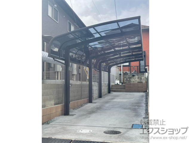 宮城県仙台市ののカーポート プレシオスポート アルファ 縦連棟 積雪〜20cm対応＋着脱式サポート柱 施工例