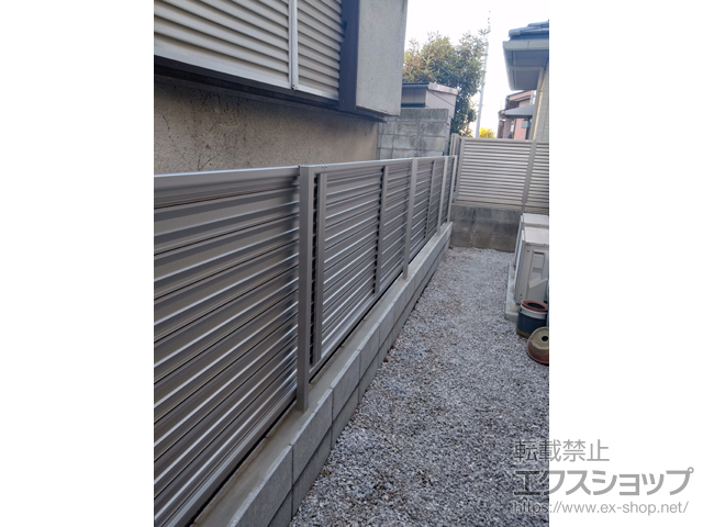 東京都世田谷区ののフェンス・柵 ミエーネフェンス 目隠しルーバータイプ・自由柱施工 施工例