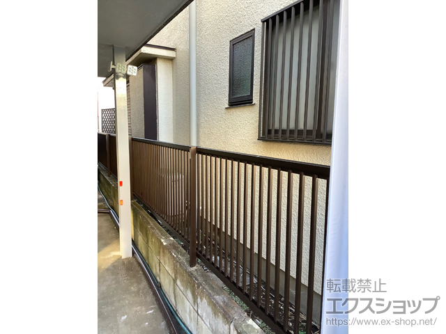 東京都立川市ののフェンス・柵 シンプレオフェンス10F型 縦格子32本・自由柱施工 施工例