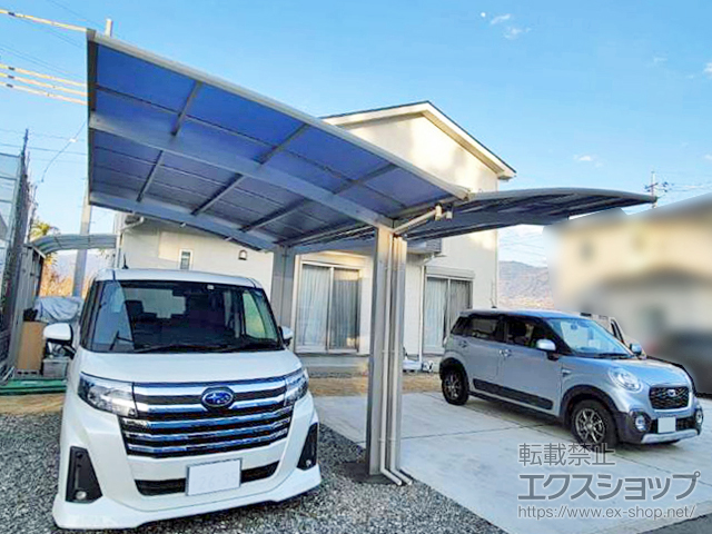 山梨県山梨市ののカーポート プレシオスポート Y合掌 積雪〜20cm対応 施工例