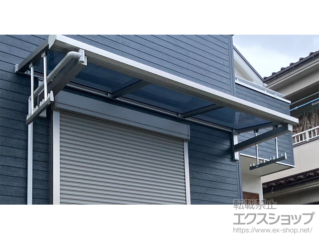 広島県広島市ののバルコニー・ベランダ屋根 ソラリア F型 屋根タイプ 単体 積雪〜20cm対応 施工例
