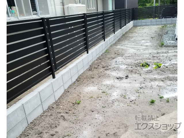 秋田県秋田市ののフェンス・柵 モクアルフェンス 横板タイプ 施工例