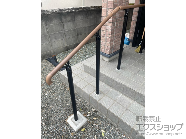 福岡県八女郡広川町のの手すり 歩行者用補助手すり ＵＤ手すり 上部笠木1段仕様 施工例