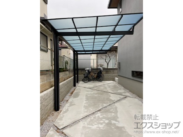 神奈川県座間市ののカーポート ニューマイリッシュ 延長 通常勾配 前上がり 積雪〜20cm対応 施工例