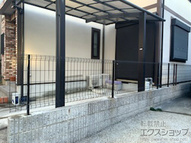 兵庫県神戸市ののフェンス・柵 イーネットフェンス 3F型　自由柱施工 施工例