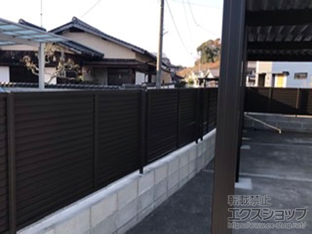 福岡県朝倉市ののフェンス・柵 フェンスAB YL3型 横ルーバー3　フリーポールタイプ 施工例