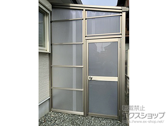 愛知県碧南市ののストックヤード スピーネストックヤードF型 波板タイプ ヤード仕様 積雪〜20cm対応 施工例