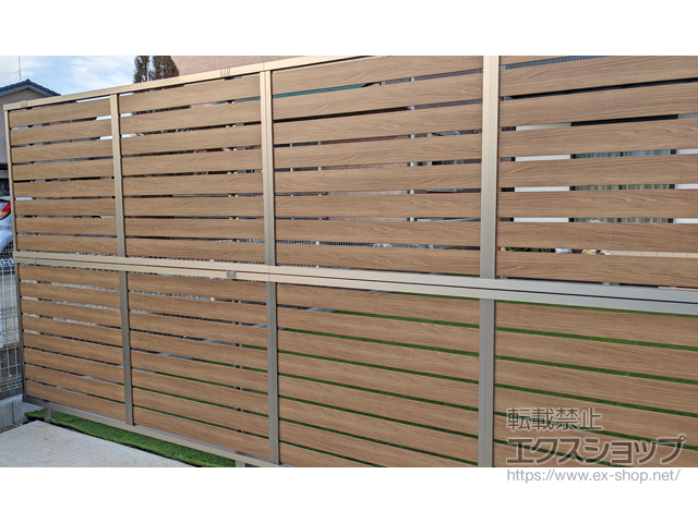 茨城県取手市ののフェンス・柵 モクハイフェンス 多段柱施工 施工例