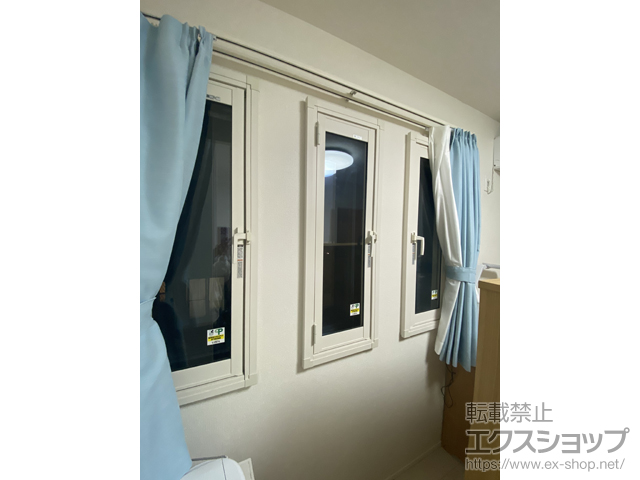 千葉県千葉市のの二重窓（内窓） インプラス 開き窓 外観左吊元　3開口 施工例