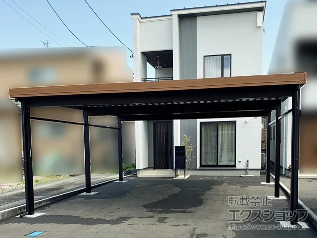 新潟県新潟市のYKKAPカーポート施工例(ジーポートPro 3000 2台用 新潟県新潟市のYKKAPカーポート施工例(ジーポートPro 3000 2台用