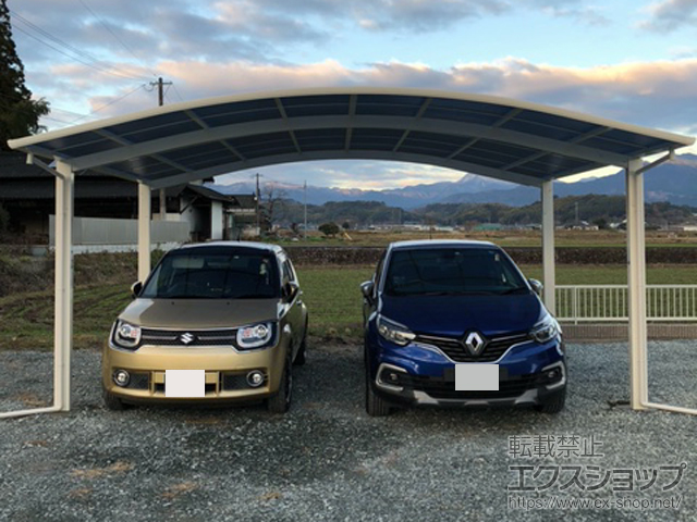 熊本県山鹿市ののカーポート アリュース ツイン　積雪〜20cm対応 施工例