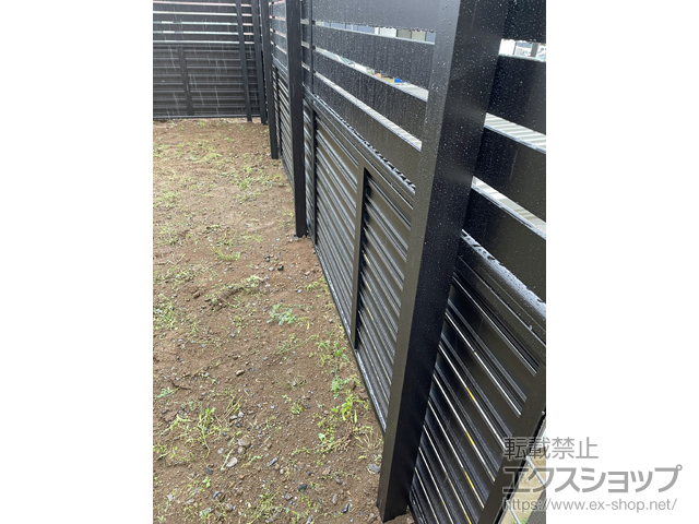 茨城県つくば市ののフェンス・柵 モクアルフェンス 2段支柱 自立建て用 施工例