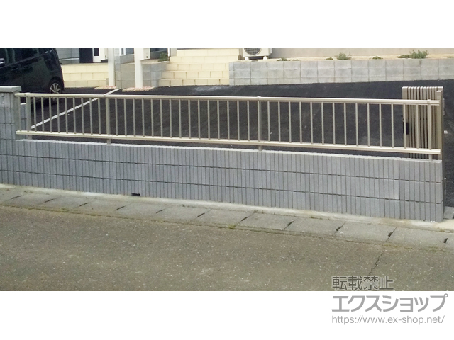 茨城県稲敷郡阿見町ののフェンス・柵 ミエッタフェンス 防犯たて格子タイプ 自由柱施工 施工例