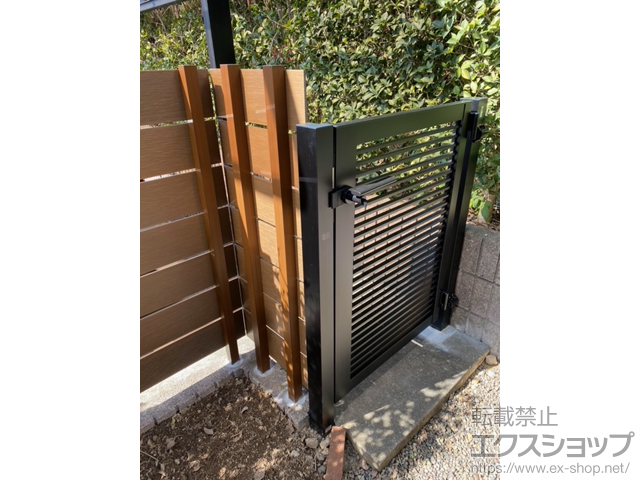 福岡県小郡市のの門扉 開き門扉AB YR2型 片開き　柱使用 施工例