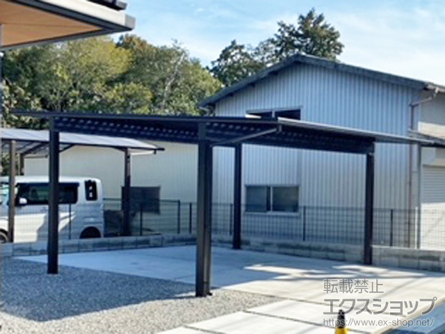 滋賀県蒲生郡竜王町ののカーポート エフルージュ ツイン50 積雪〜50cm対応 施工例