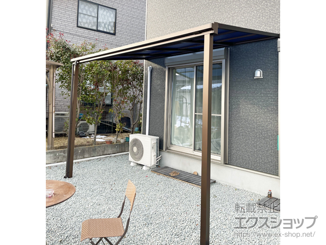 山梨県南アルプス市ののテラス屋根 ソラリア F型 テラスタイプ 単体 積雪〜20cm対応 施工例