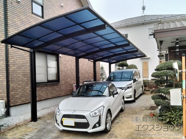 埼玉県深谷市ののカーポート アリュース 縦連棟　積雪〜20cm対応 施工例