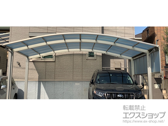福岡県北九州市ののカーポート アリュース ツイン　積雪〜20cm対応＋サイドパネル（間柱レス） 施工例