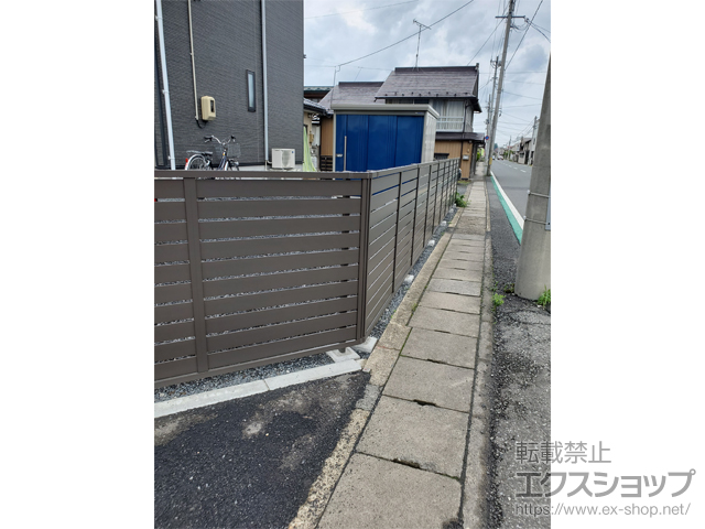 岩手県一関市のの物置・屋外倉庫、フェンス・柵 モクハイフェンス アルミ色タイプ フリーポールタイプ 施工例