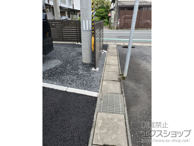 岩手県一関市のの物置・屋外倉庫、フェンス・柵 モクハイフェンス アルミ色タイプ フリーポールタイプ 施工例