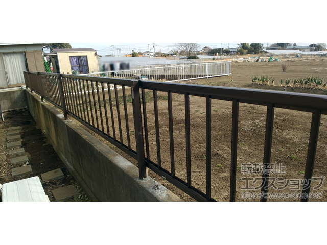 千葉県野田市ののフェンス・柵 ミエッタフェンス 防犯たて格子タイプ　自由柱施工 施工例