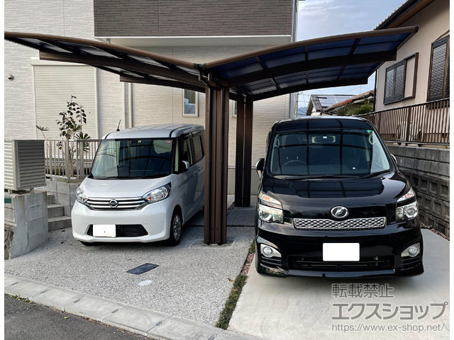 福岡県北九州ののカーポート プレシオスポート Y合掌 積雪〜20cm対応+屋根ふき材補強部品 施工例