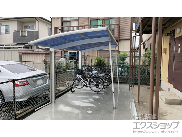 三重県四日市市ののサイクルポート・駐輪場 レイナポートグランミニ 積雪〜20cm対応+着脱式サポート柱 2本入り 施工例