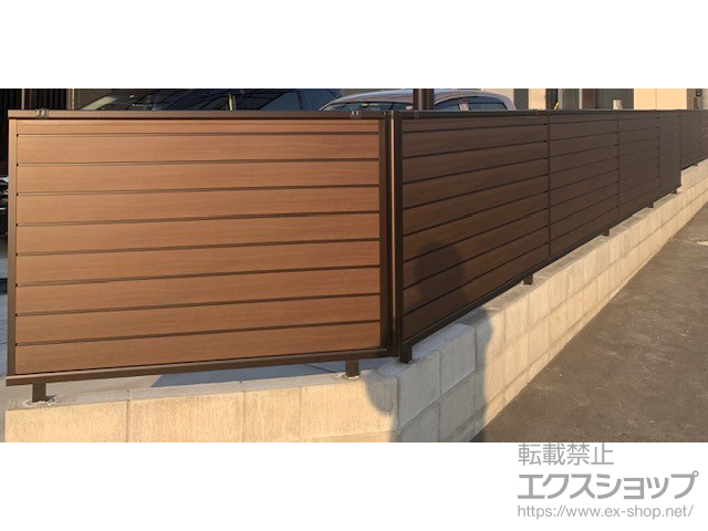 埼玉県加須市ののフェンス・柵 モクアルフェンス 目隠しタイプ 自由柱施工 施工例