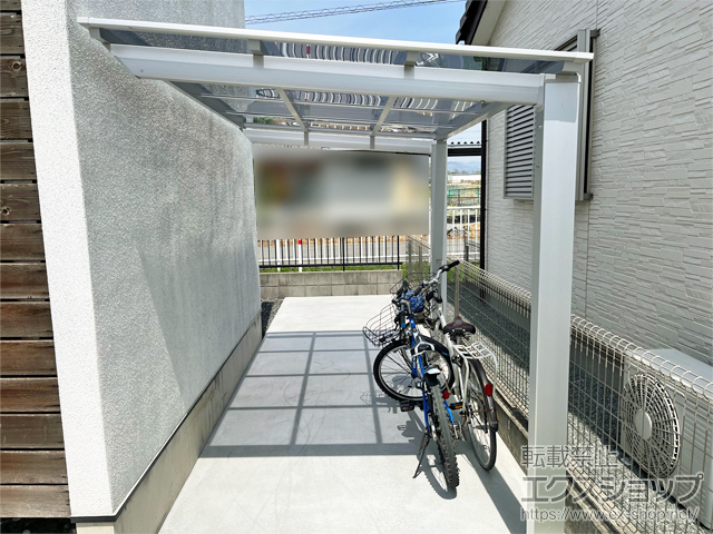 群馬県桐生市ののサイクルポート・駐輪場 ネスカFミニ (フラットスタイル) 積雪〜20cm対応 施工例