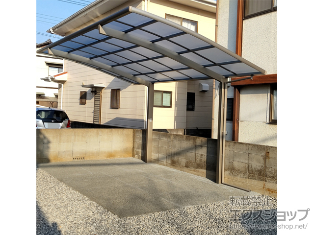 岡山県岡山市ののカーポート ネスカR (ラウンドスタイル) 積雪〜20cm対応 施工例