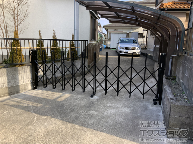 千葉県茂原市ののカーゲート トリップゲートII 1型 シンプル ノンレール 片開き 36S 施工例