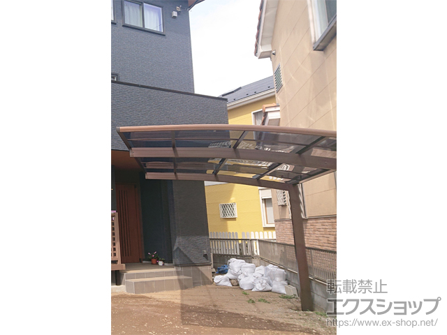 埼玉県白岡市ののサイクルポート・駐輪場、カーポート、ウッドデッキ プレシオスポート 積雪〜20cm対応 施工例