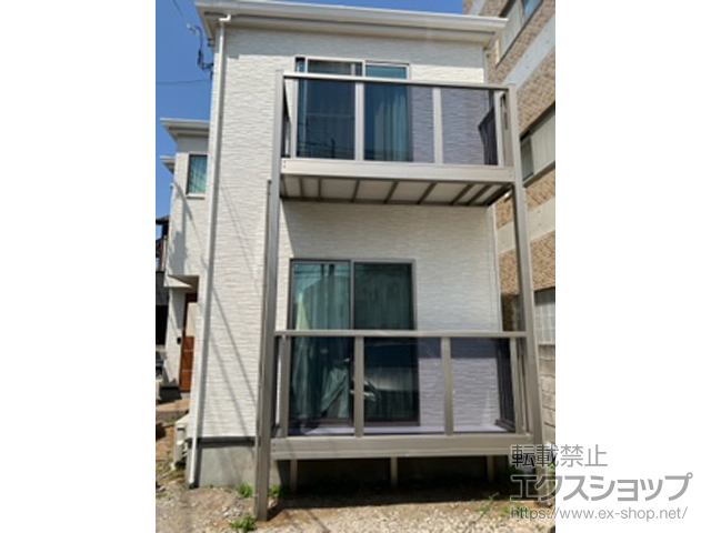 東京都板橋区のLIXIL リクシル（トステム）のバルコニー ビューステージHスタイル パネル 単体 柱建て式 *2階建て納まり 施工例