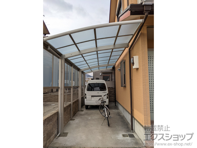 京都府京都市ののカーポート レイナポートグラン 延長　積雪〜20cm対応+サイドパネル+着脱式サポート 施工例