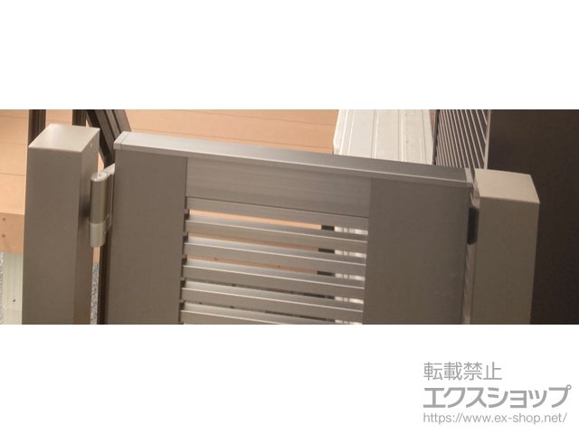 福岡県北九州市のの門扉 【扉幅特注】開き門扉AB YR1型 片開き 柱使用 施工例
