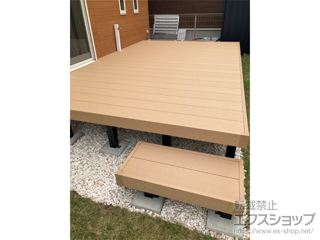 千葉県野田市ののウッドデッキ リウッドデッキ 200＋独立式リウッドステップ2型 施工例