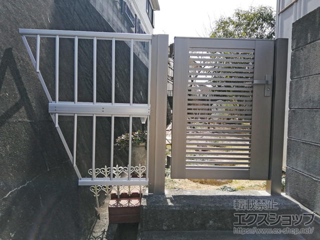 香川県綾歌郡綾川町のの門扉 開き門扉AB YR1型 片開き　柱使用 施工例
