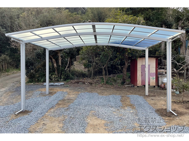 千葉県銚子市ののカーポート ネスカR (ラウンドスタイル) ワイド 積雪〜20cm対応 施工例