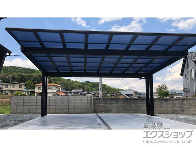 岡山県津山市ののカーポート エフルージュツインEX FIRST 後方支持タイプ 積雪〜20cm対応 施工例