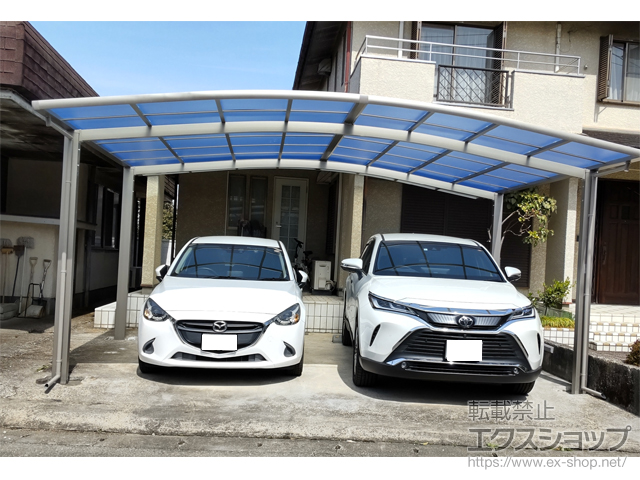 栃木県宇都宮市ののカーポート ネスカR (ラウンドスタイル) ワイド 積雪〜20cm対応 施工例